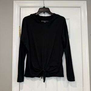 Beyond Yoga Women's Pima Cotton All About It Tied Hoodie Long Sleeve Small Black